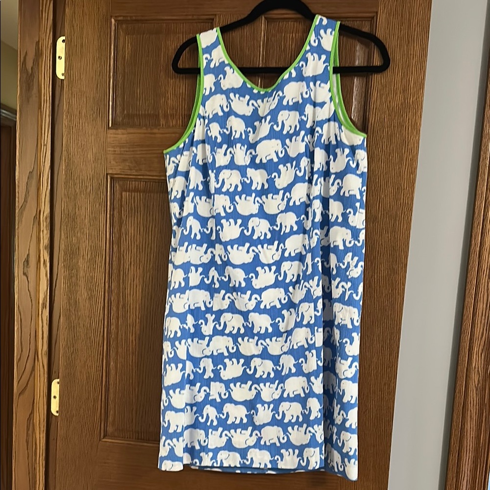 Lilly Pulitzer Blue and White Elephant Print Dress